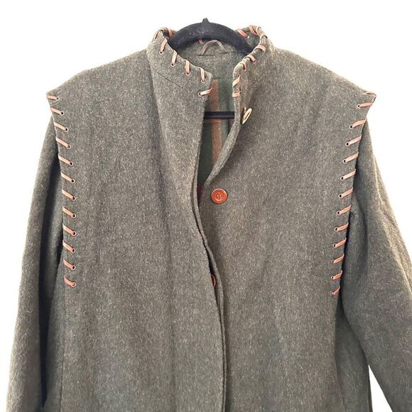 VINTAGE Virgin Wool Trench Coat Sz 44 (US 6/S)‎ - Picture 2 of 4